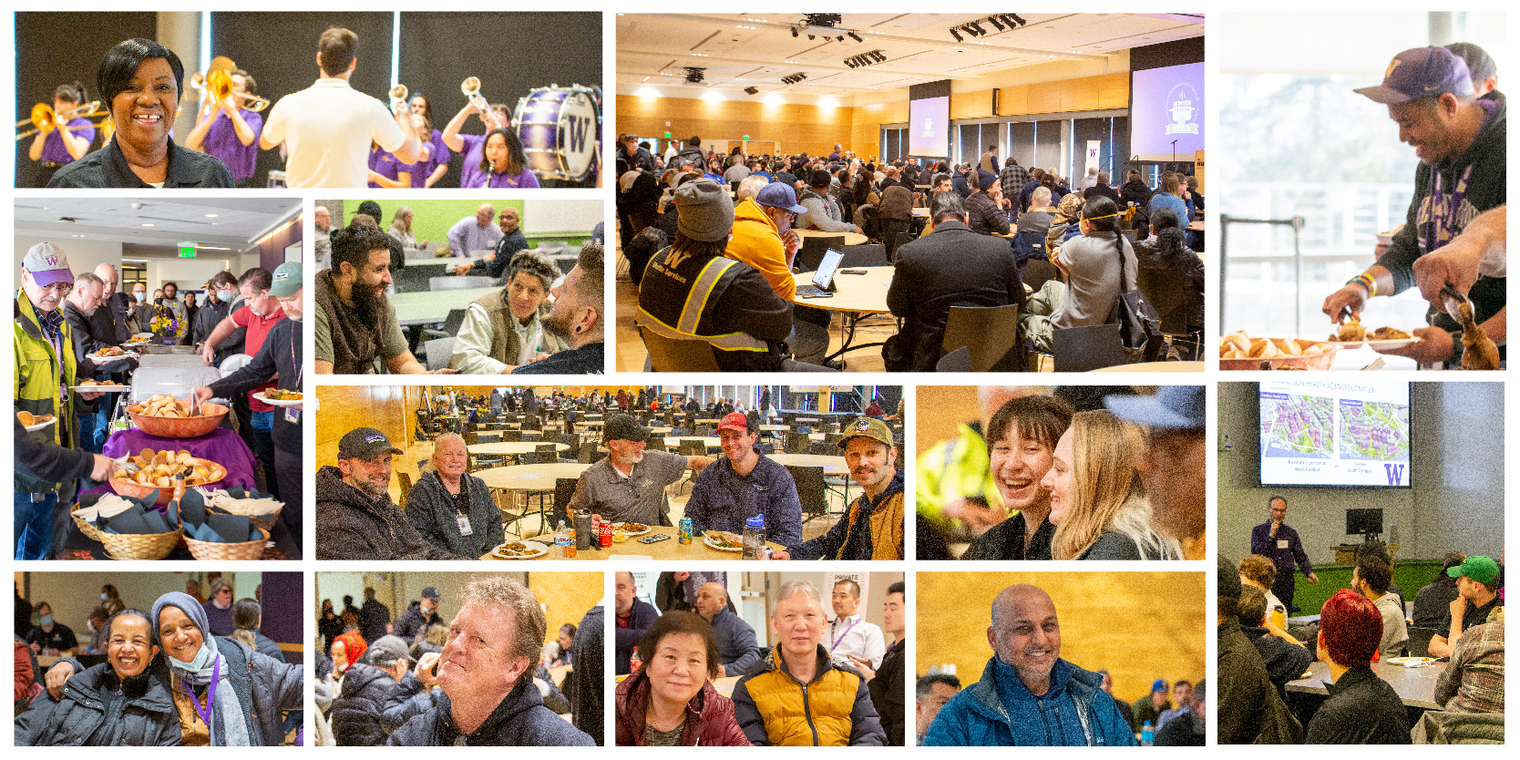 collage of pictures of people at the All-Hands meeting